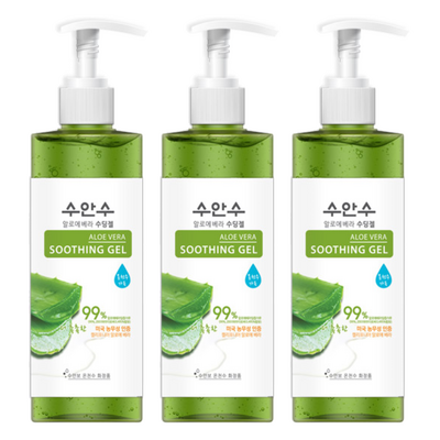  수안수 알로에베라 온천수 수딩젤 펌프형 400ml [3개]