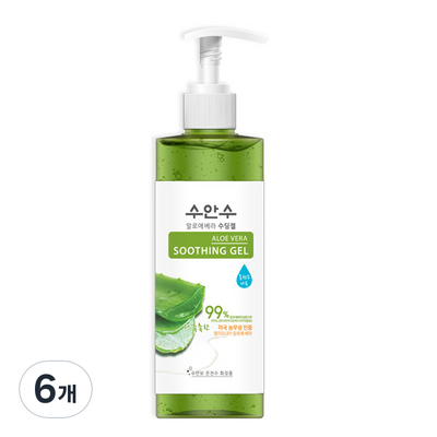  수안수 알로에베라 온천수 수딩젤 펌프형 400ml [6개]