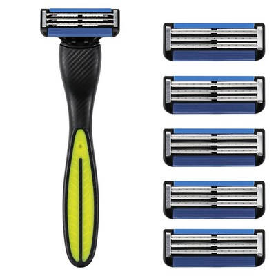  3층 남성 면도기 세트 [면도기1개+날5개]